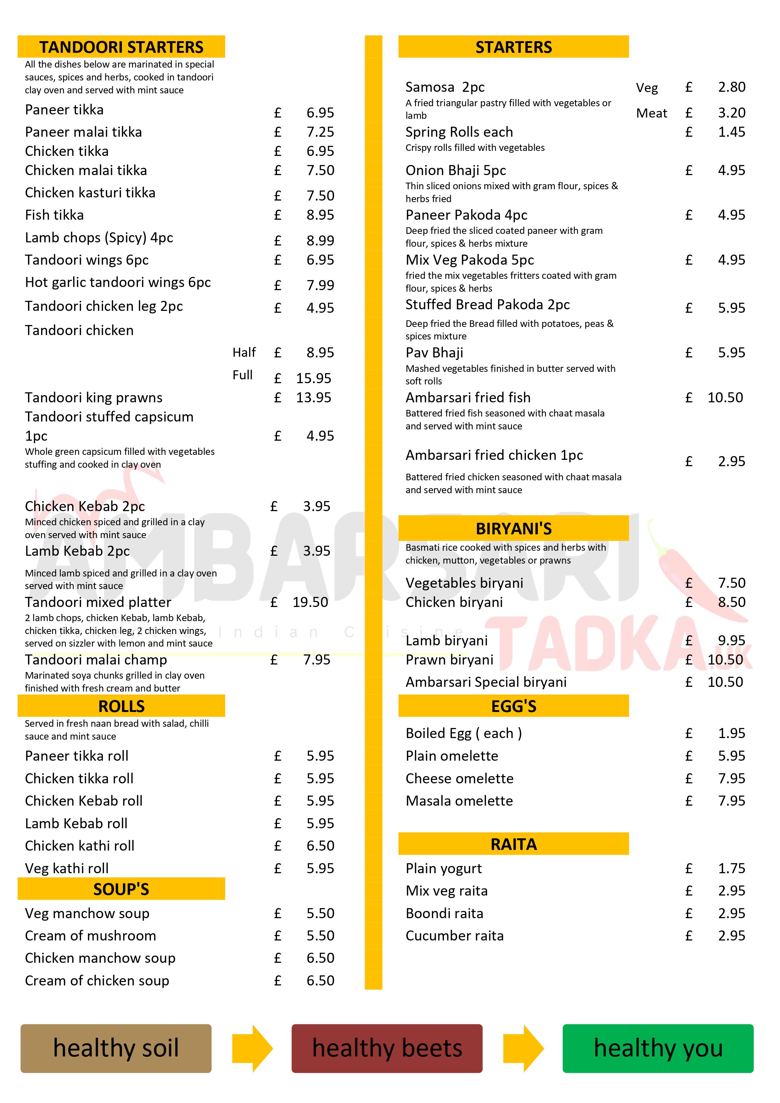 ambarsari tadka belvedere uk menu